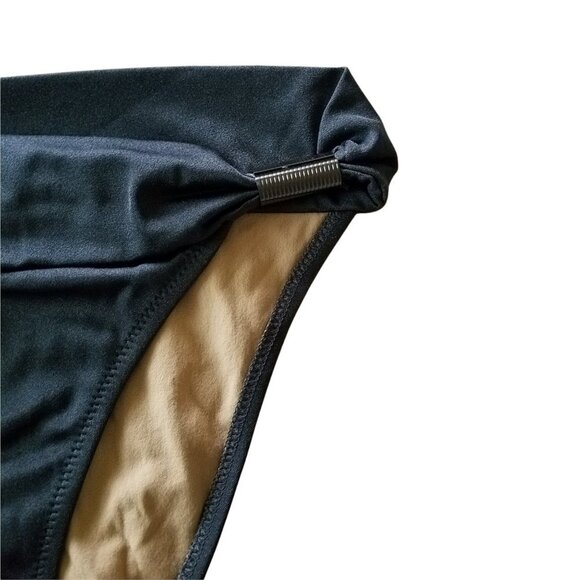 BCBGMAXAZRIA Shimmer Steel High Waisted Swim Bottoms Large - Picture 5 of 9